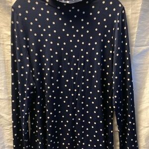 Boden Navy and White Polka Dot Top